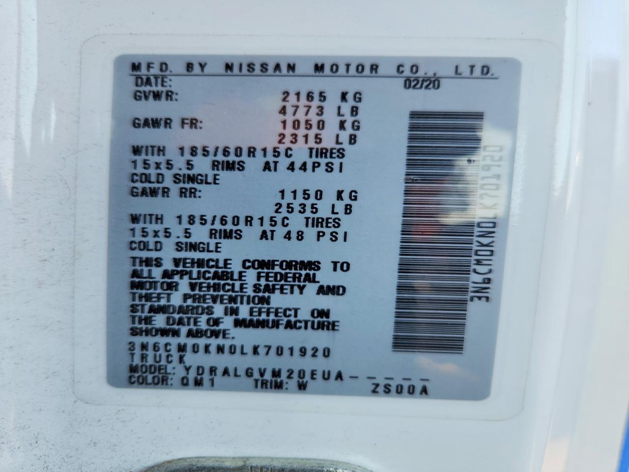 2020 Nissan NV200