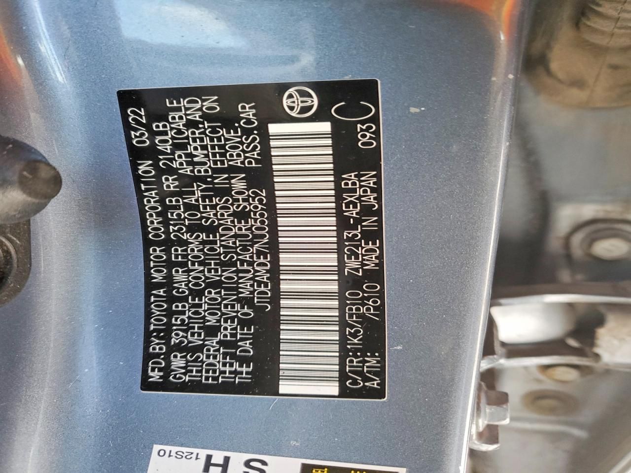 2022 Toyota Corolla le