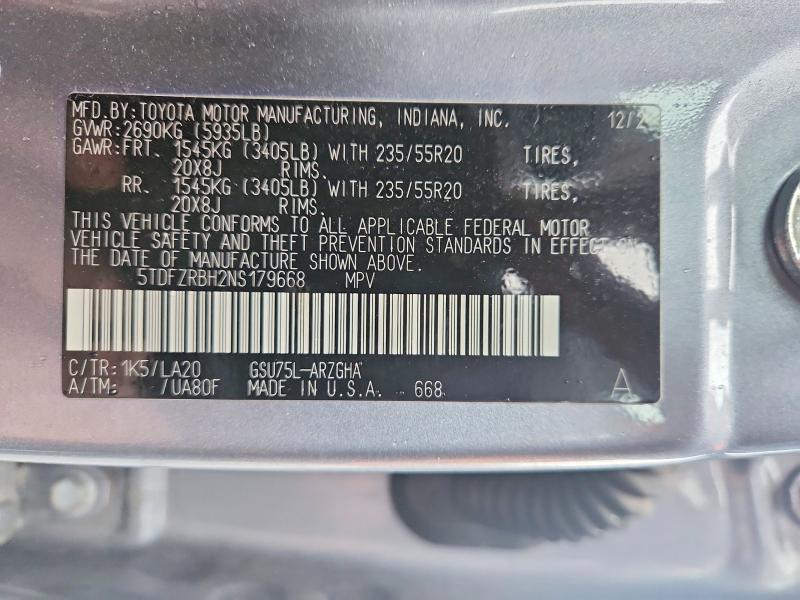 2022 Toyota Highlander Platinum