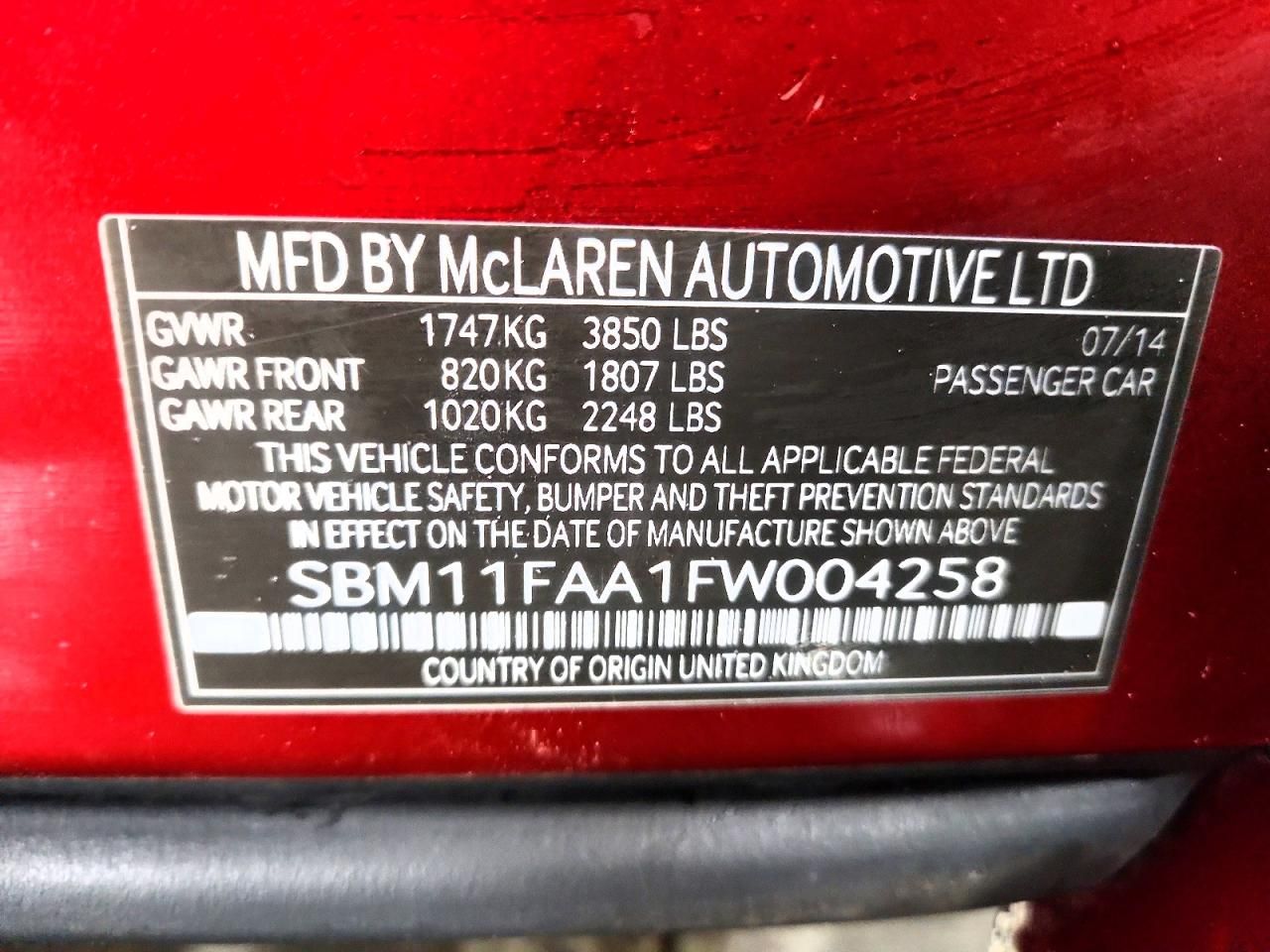 2015 Mclaren Automotive 650s Spider