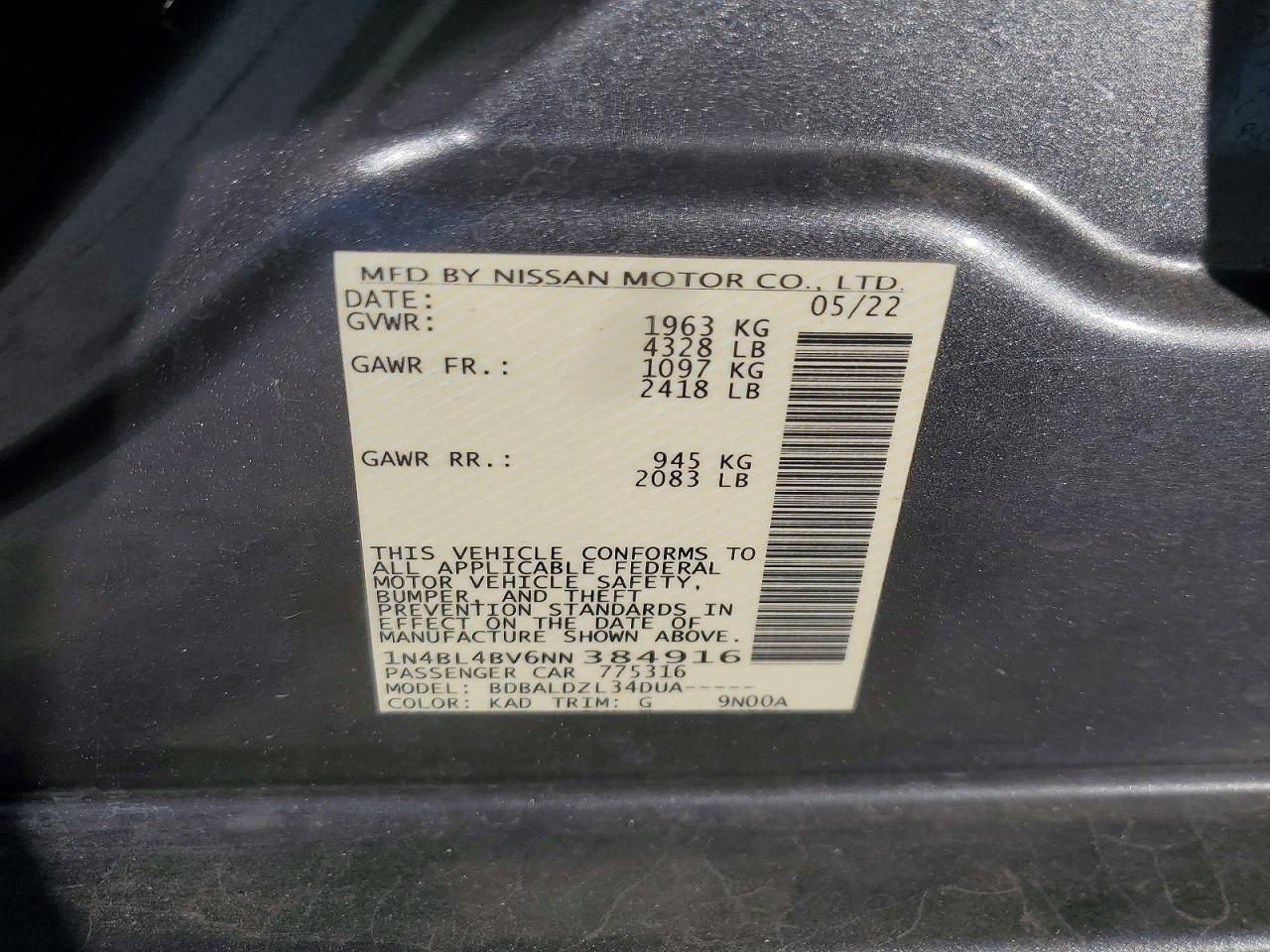 2022 Nissan Altima s