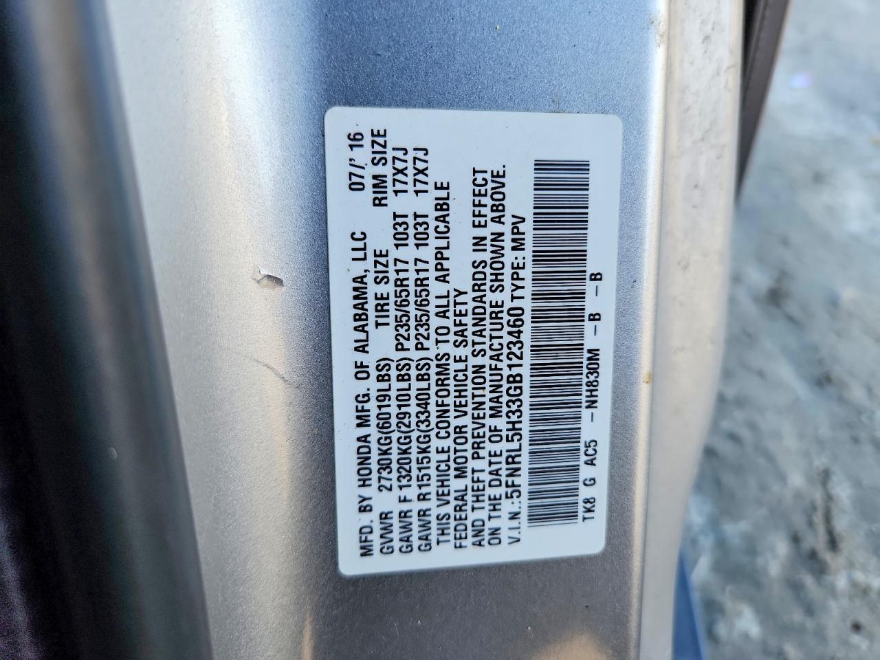 2016 Honda Odyssey se