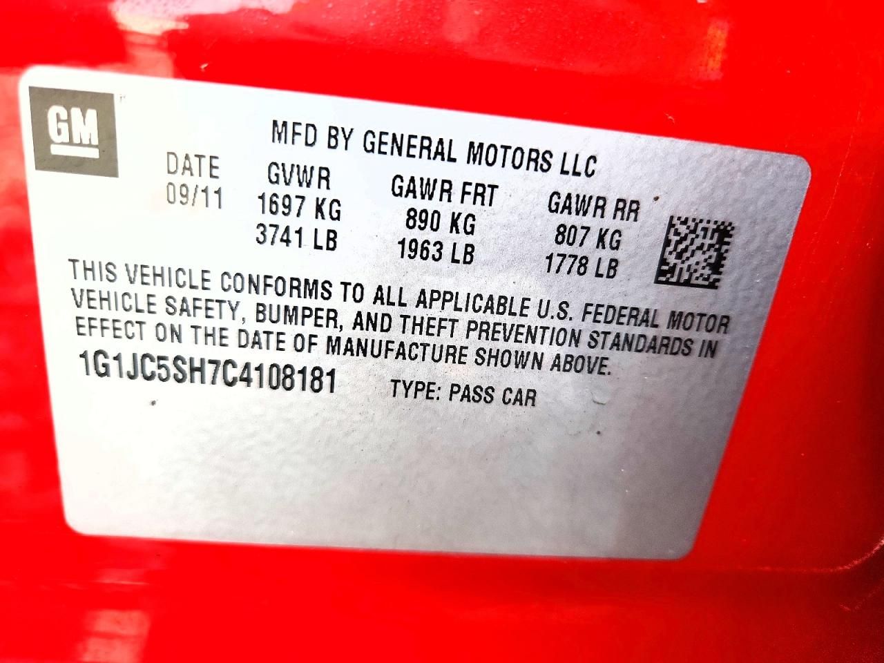 2012 Chevrolet Sonic lt