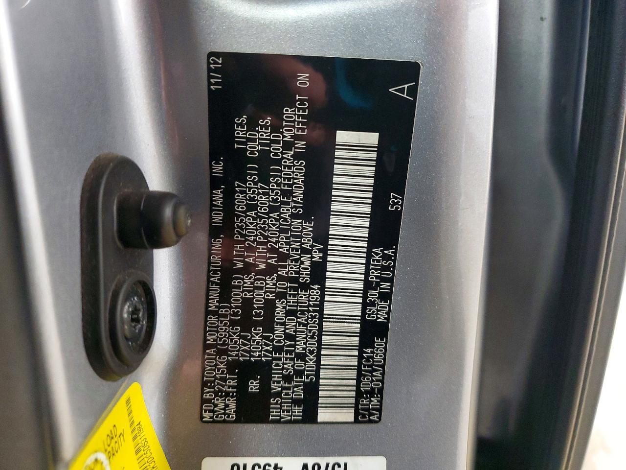 2013 Toyota Sienna le