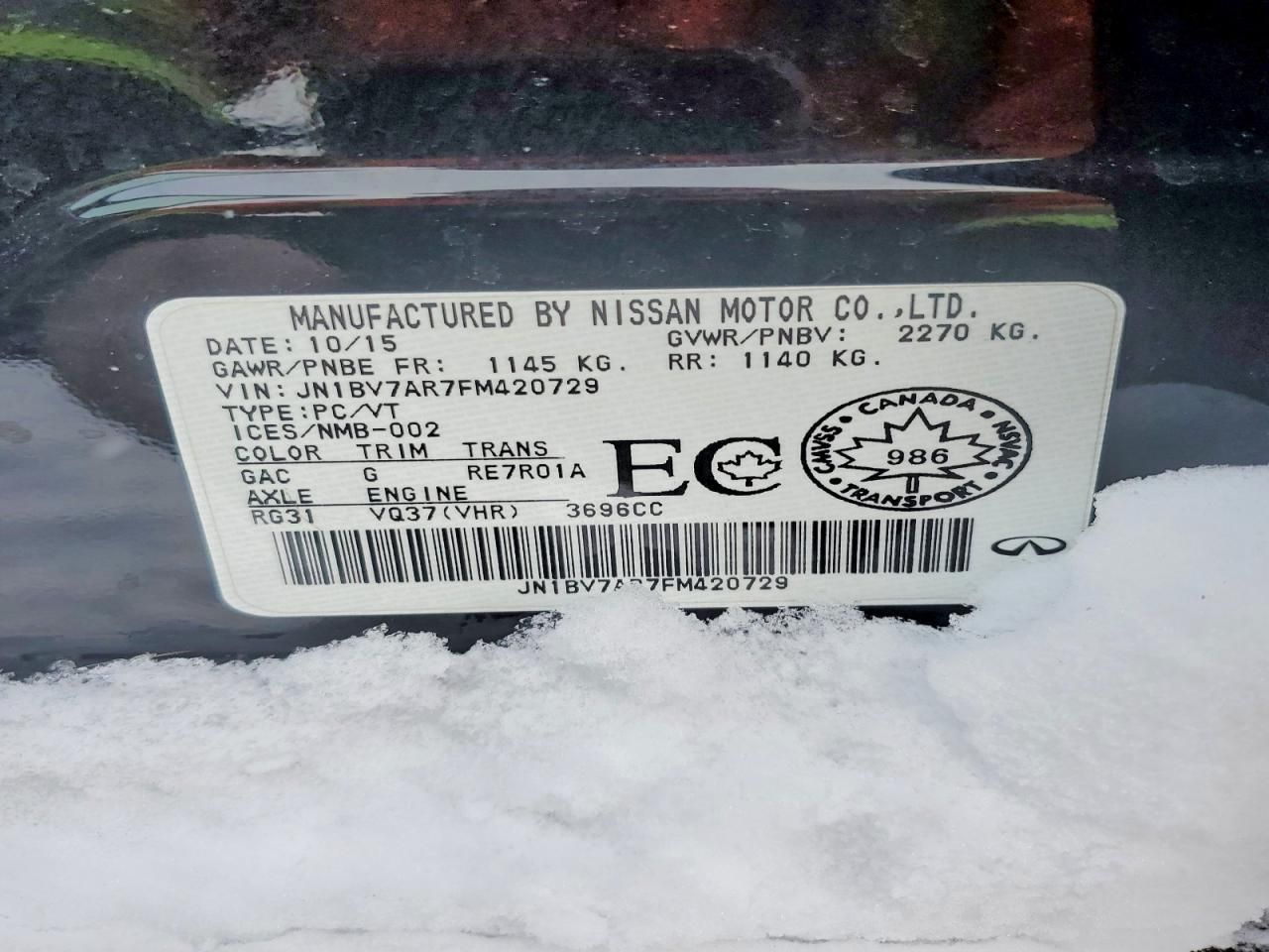 2015 Infiniti Q50 Base