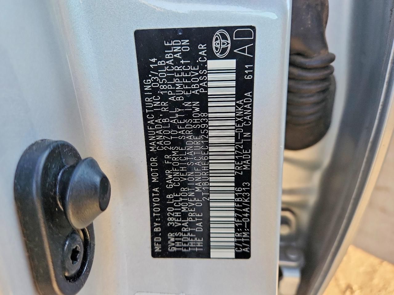 2014 Toyota Corolla l