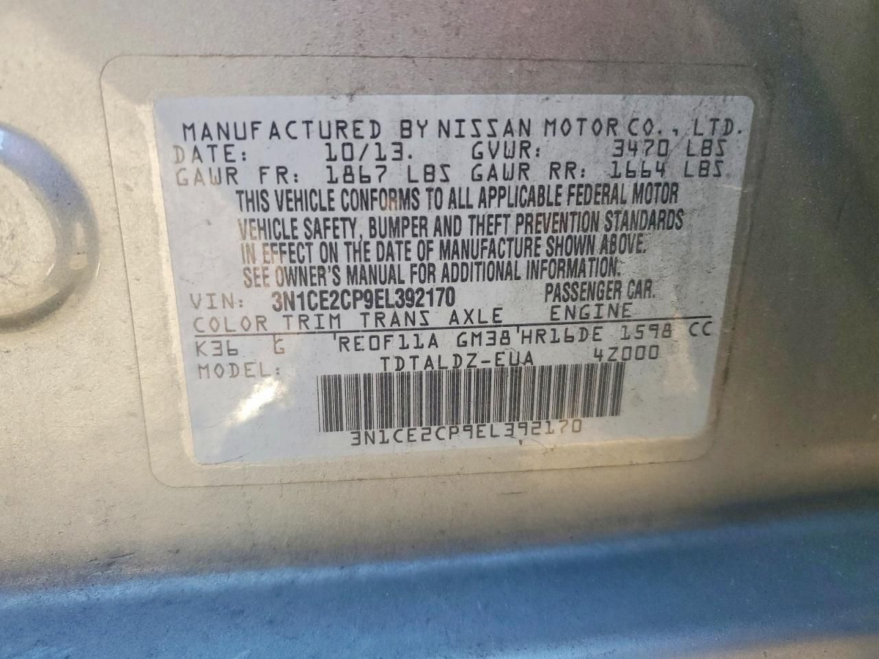 2014 Nissan Versa Note s