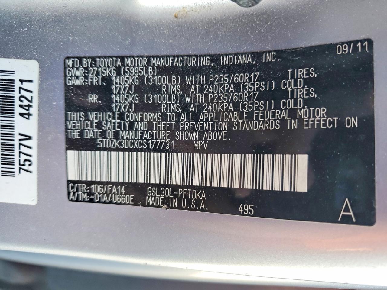 2012 Toyota Sienna
