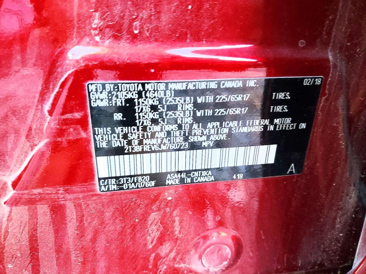 2018 Toyota Rav4 le