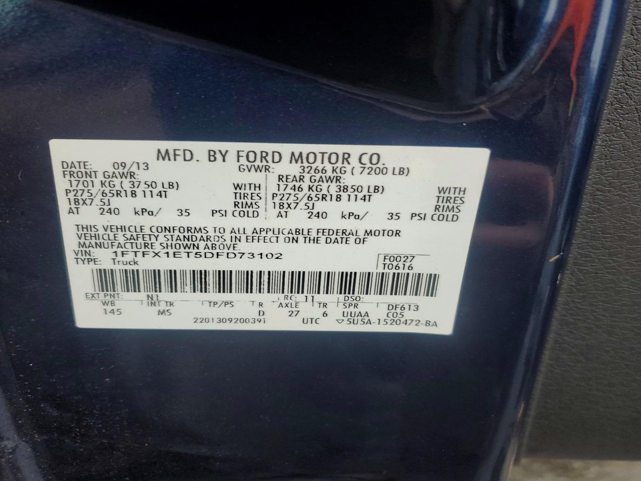 2013 Ford F150 Super cab