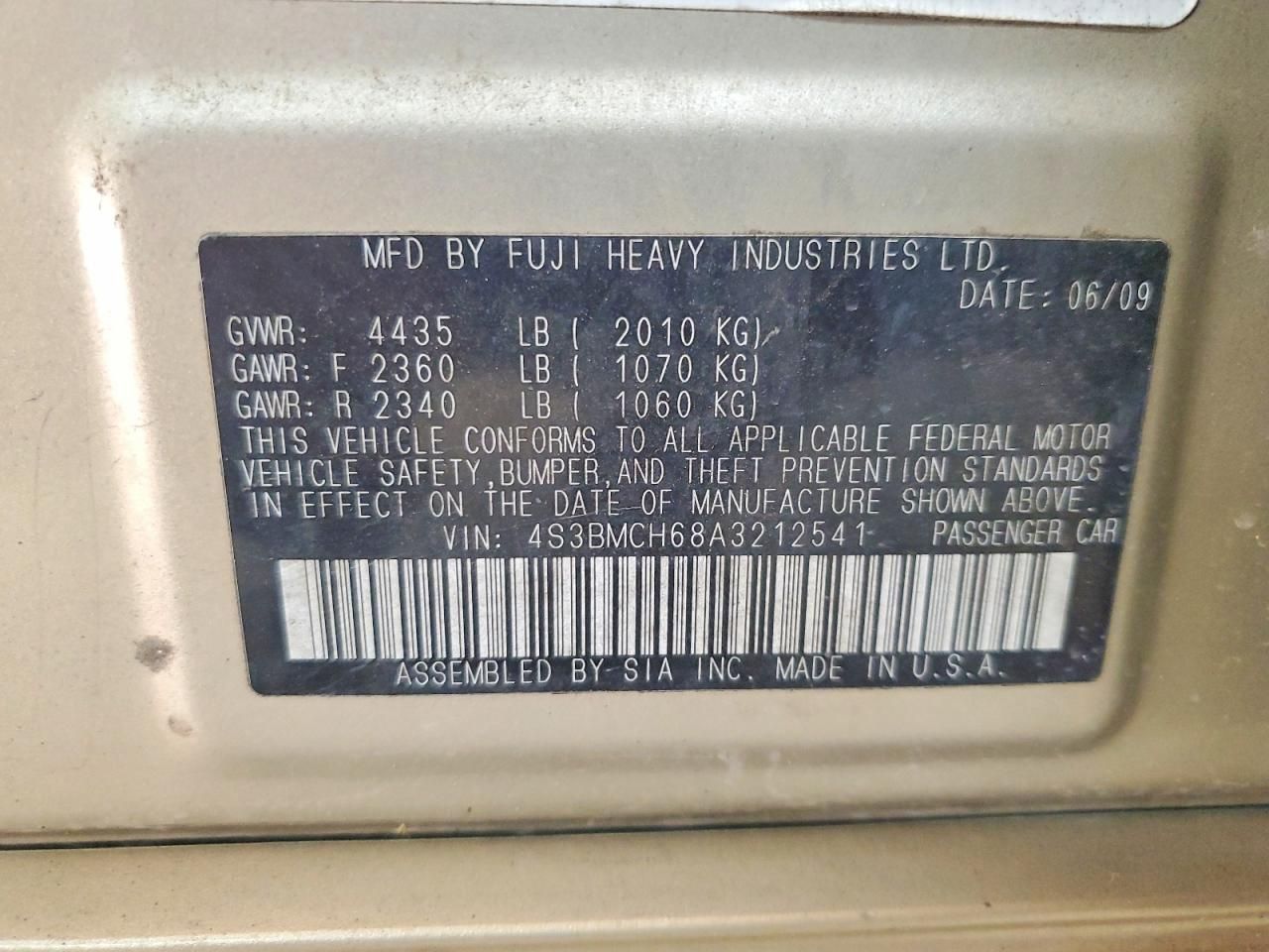 2010 Subaru Legacy 2.5i Premium