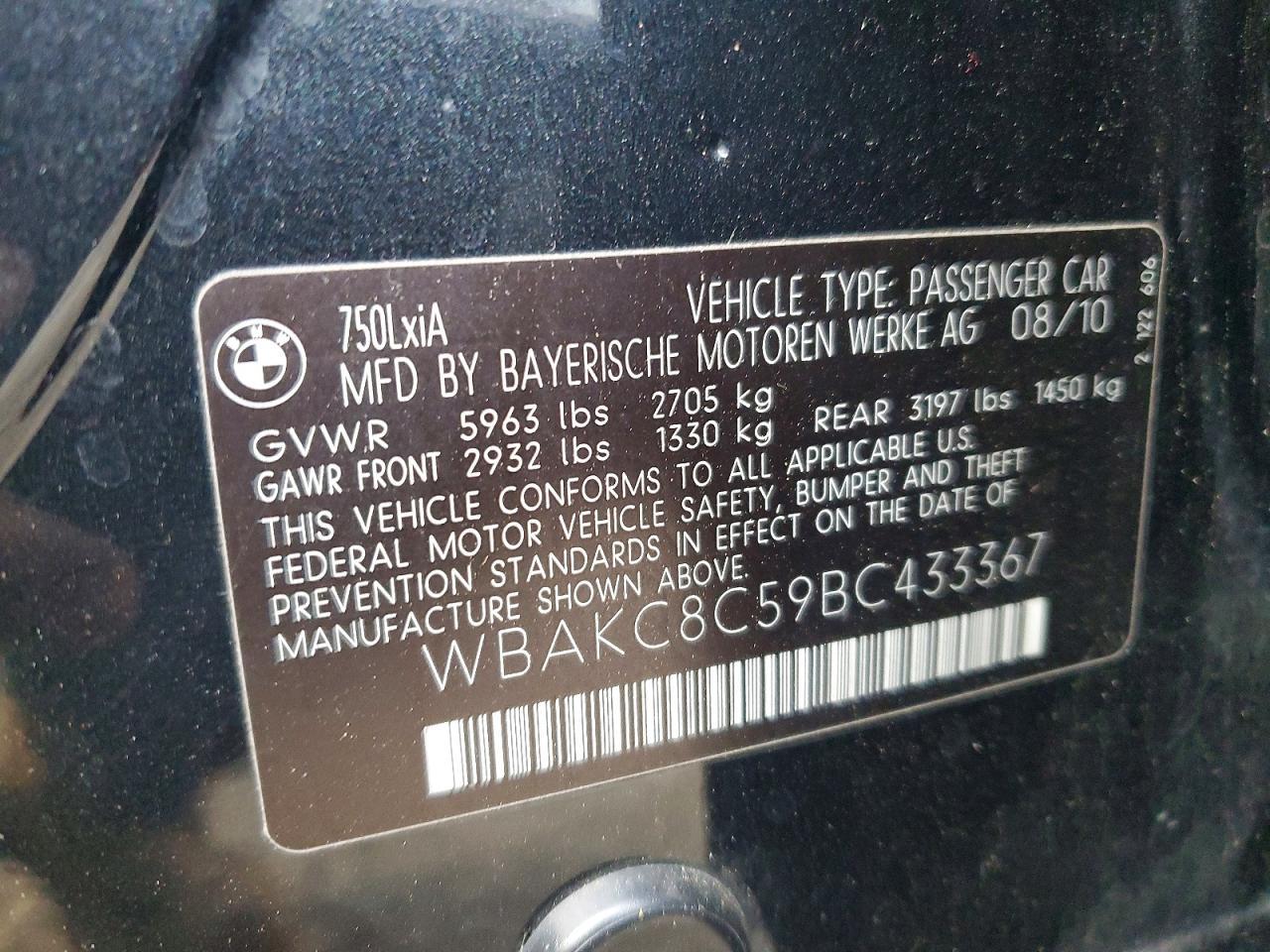 2011 BMW 750 lxi