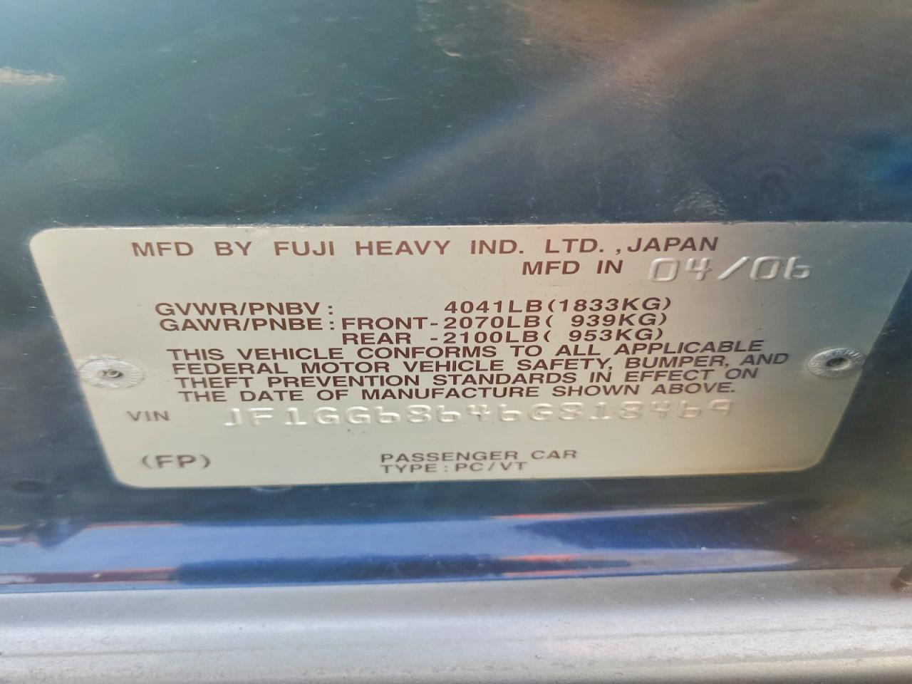 2006 Subaru Impreza Outback Sport
