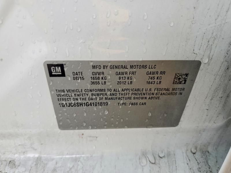 2016 Chevrolet Sonic lt