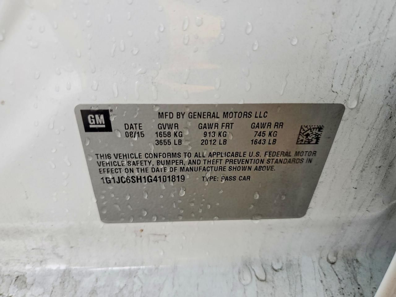 2016 Chevrolet Sonic lt