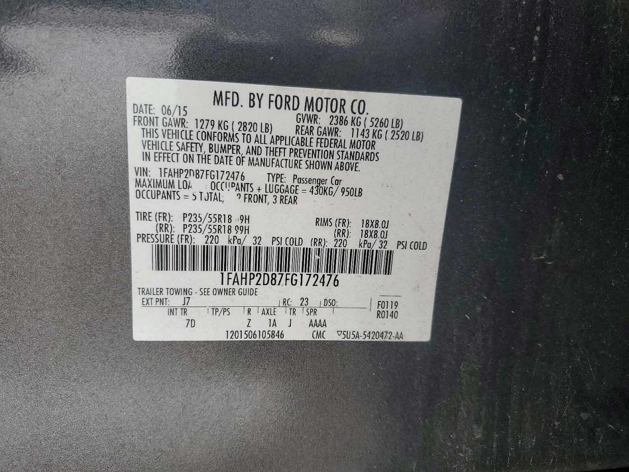 2015 Ford Taurus se