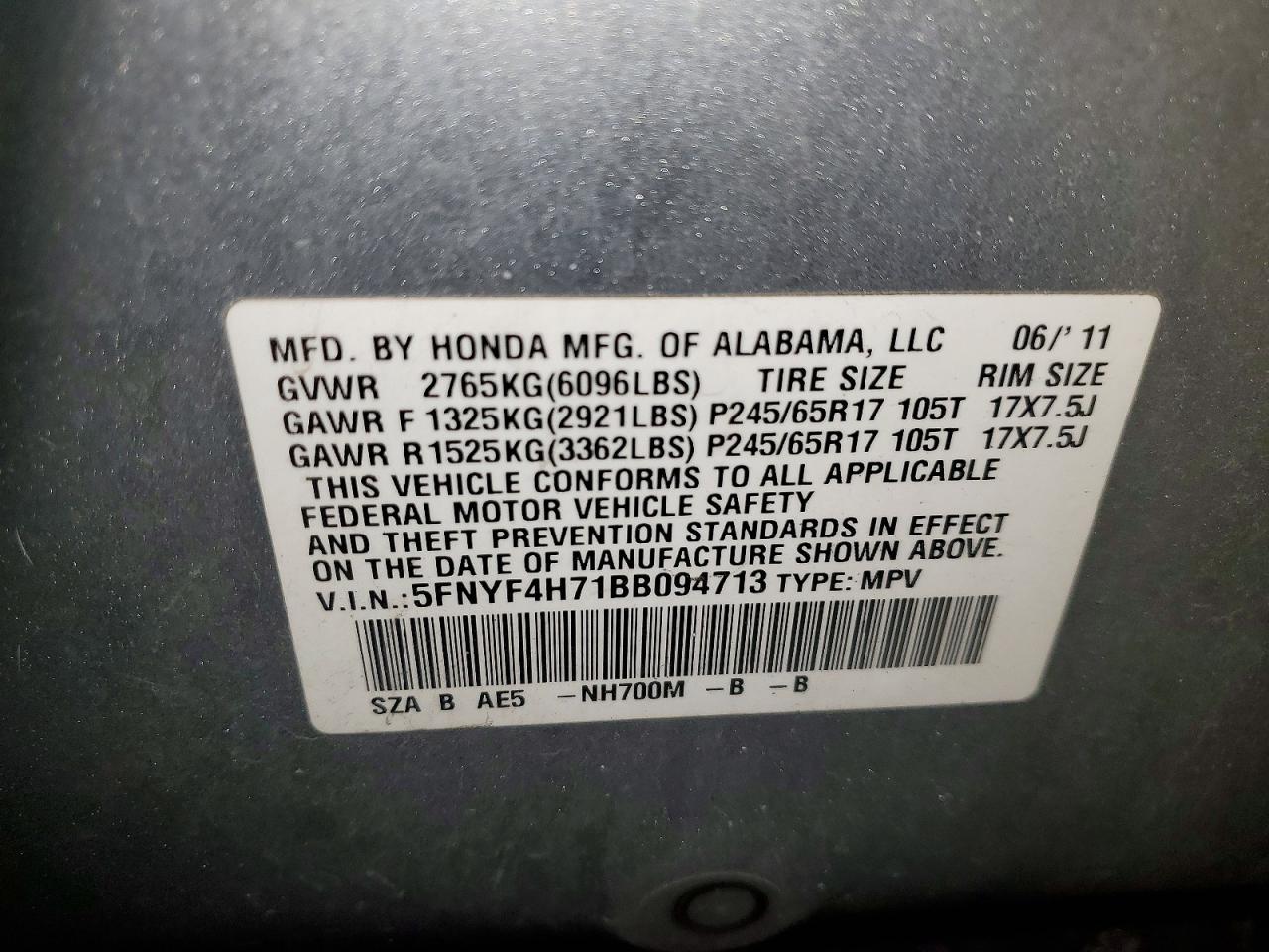 2011 Honda Pilot Exln
