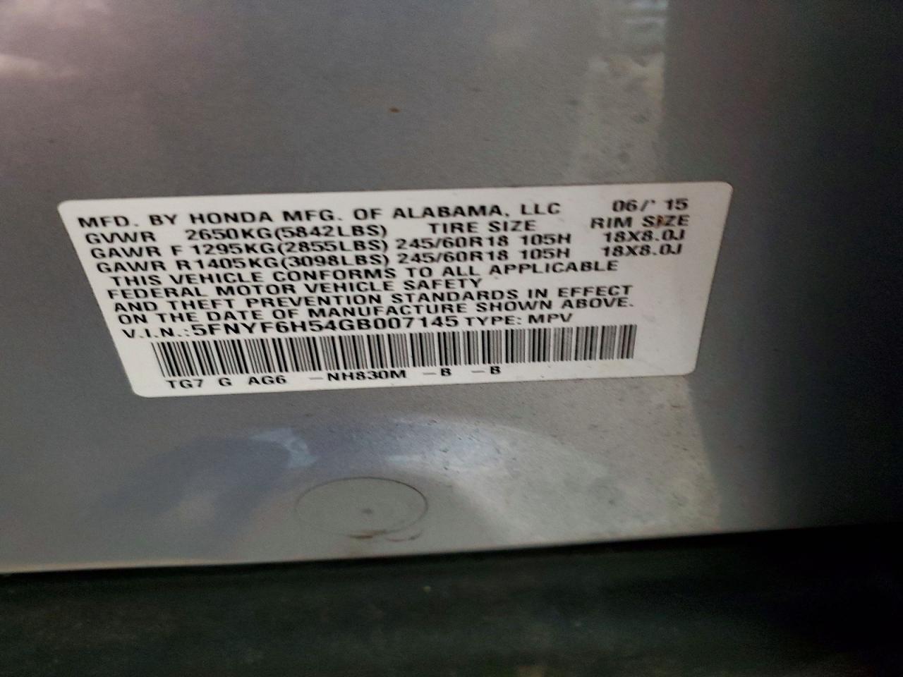 2016 Honda Pilot exl