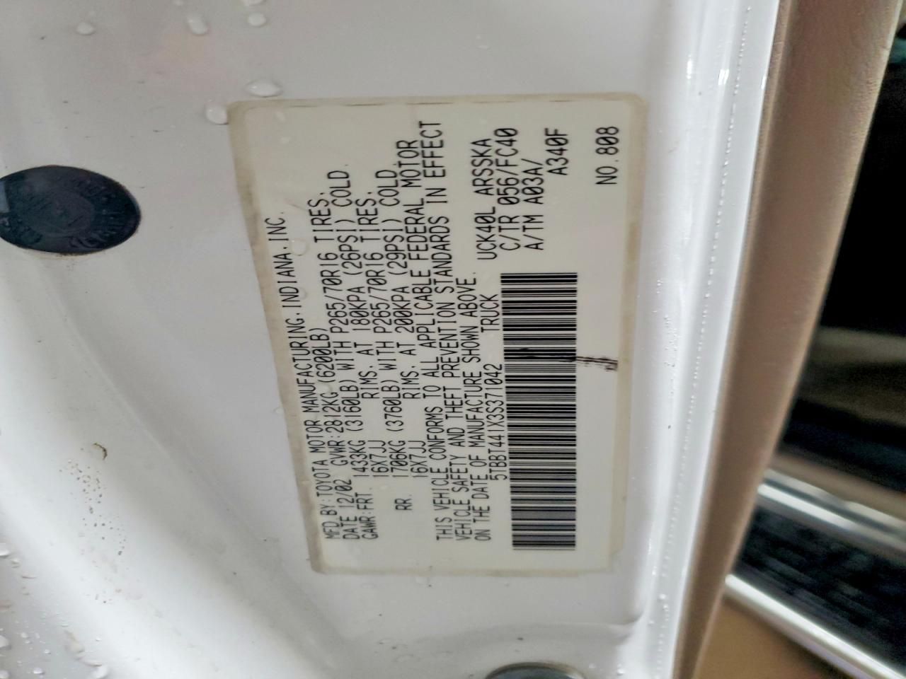 2003 Toyota Tundra Access cab SR5