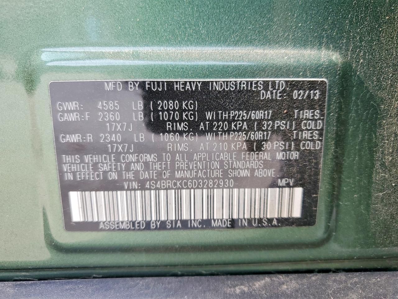 2013 Subaru Outback 2.5i Limited