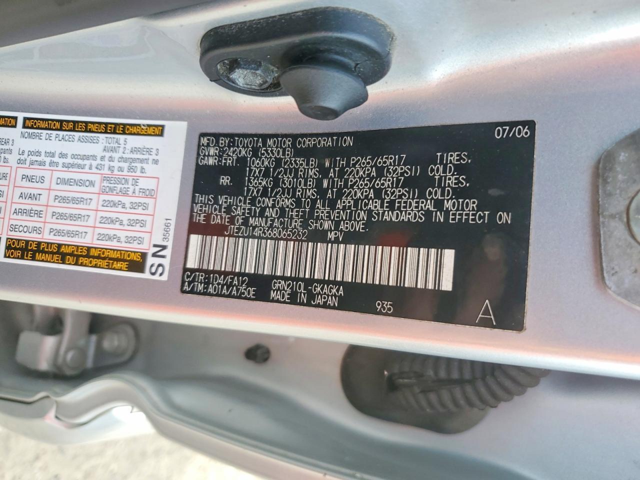 2006 Toyota 4runner SR5