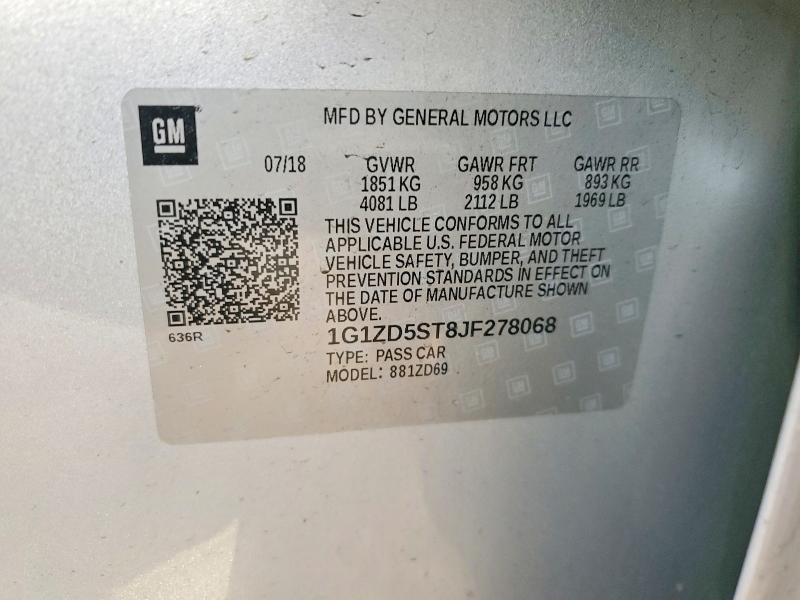 2018 Chevrolet Malibu lt