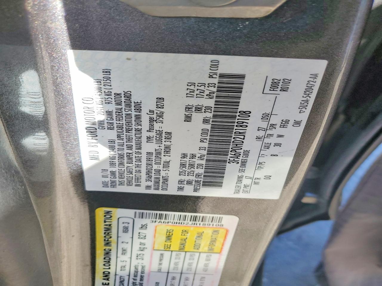 2018 Ford Fusion se
