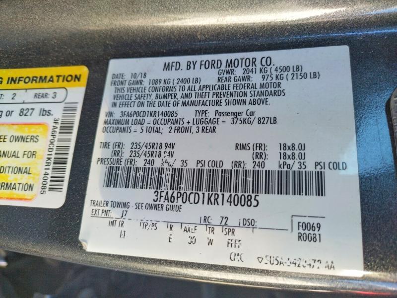 2019 Ford Fusion sel