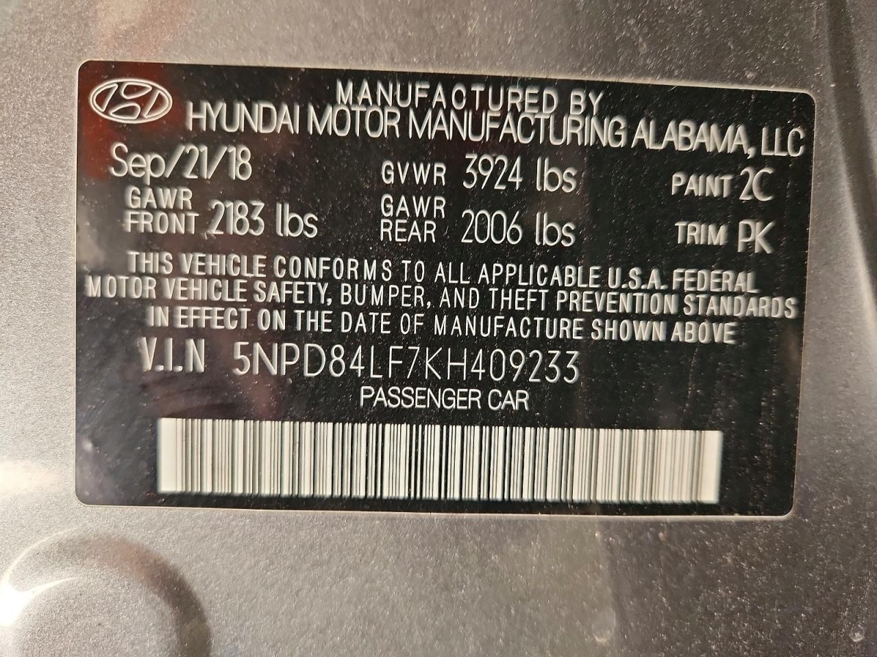 2019 Hyundai Elantra sel