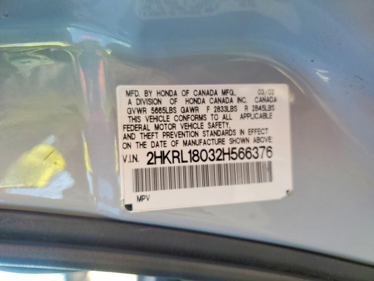 2002 Honda Odyssey exl