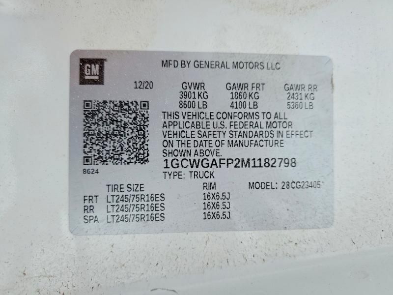 2021 Chevrolet Express G2500 Utility / Service Van