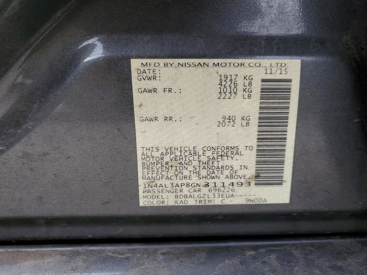 2016 Nissan Altima 2.5