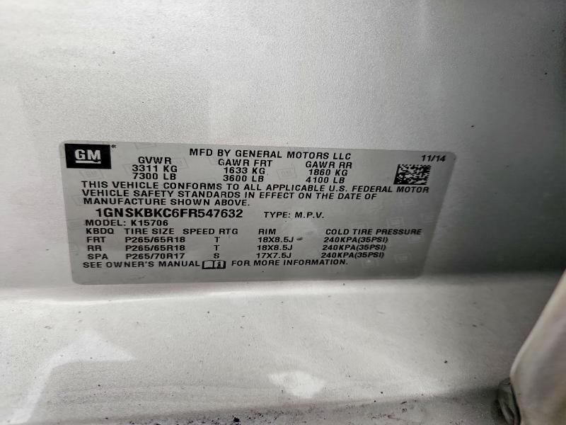 2015 Chevrolet Tahoe K1500 lt