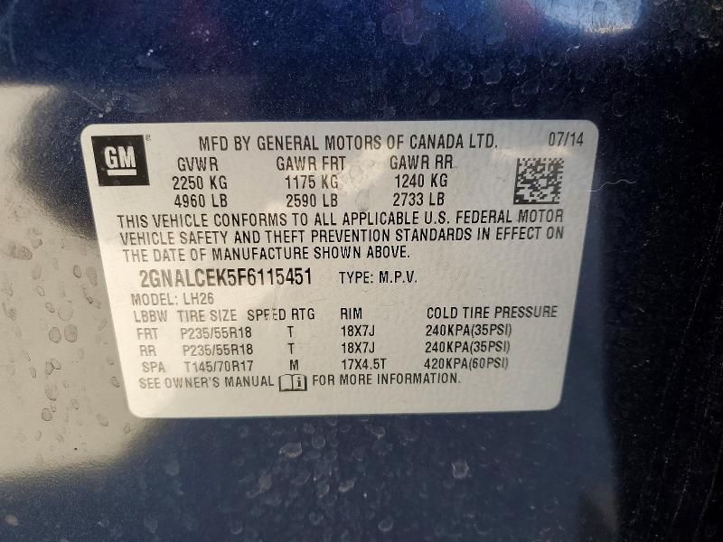 2015 Chevrolet Equinox lt