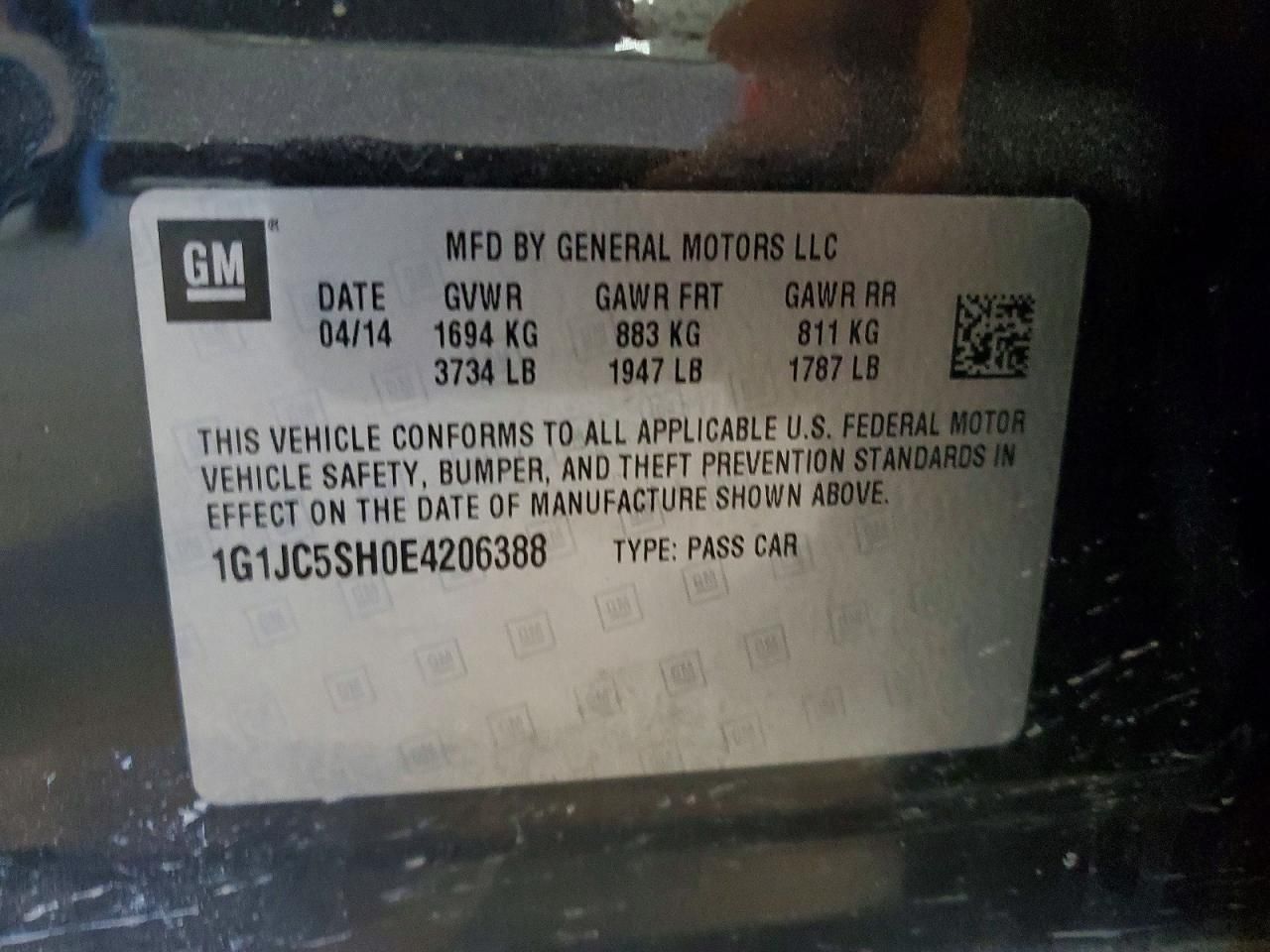 2014 Chevrolet Sonic lt