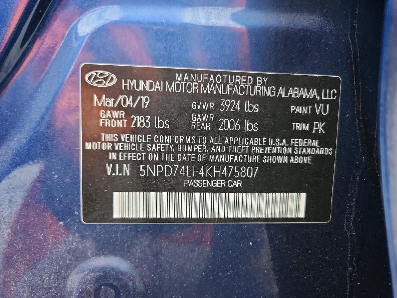 2019 Hyundai Elantra se