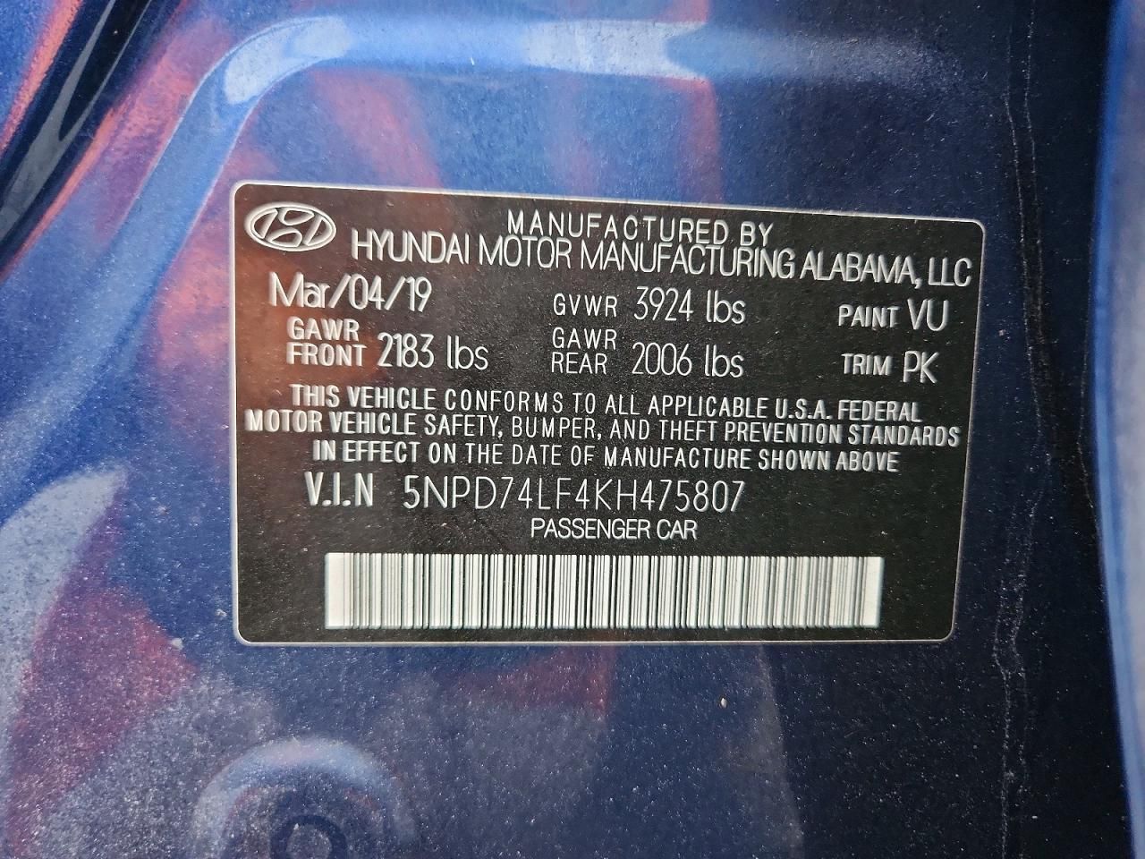 2019 Hyundai Elantra se