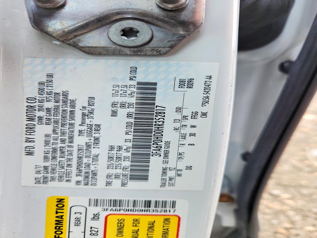 2017 Ford Fusion se
