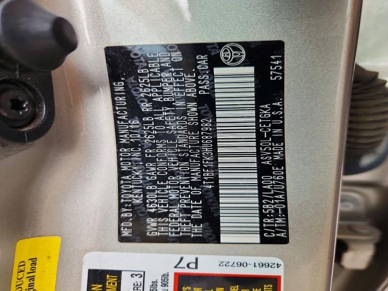 2017 Toyota Camry le