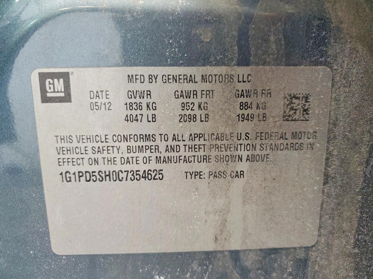 2012 Chevrolet Cruze ls