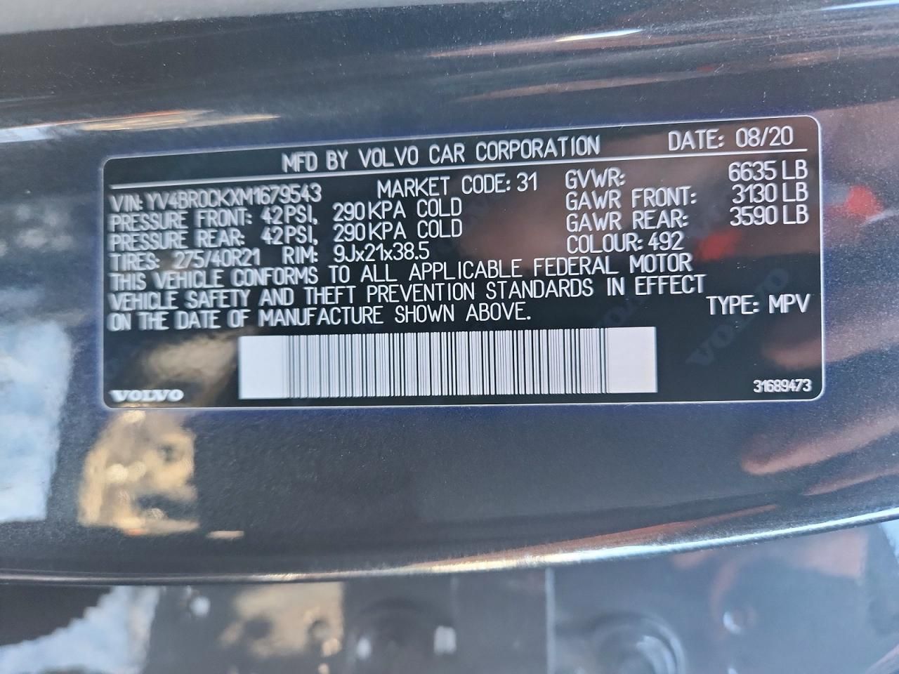 2021 Volvo Xc90 T8 Recharge Inscription Express