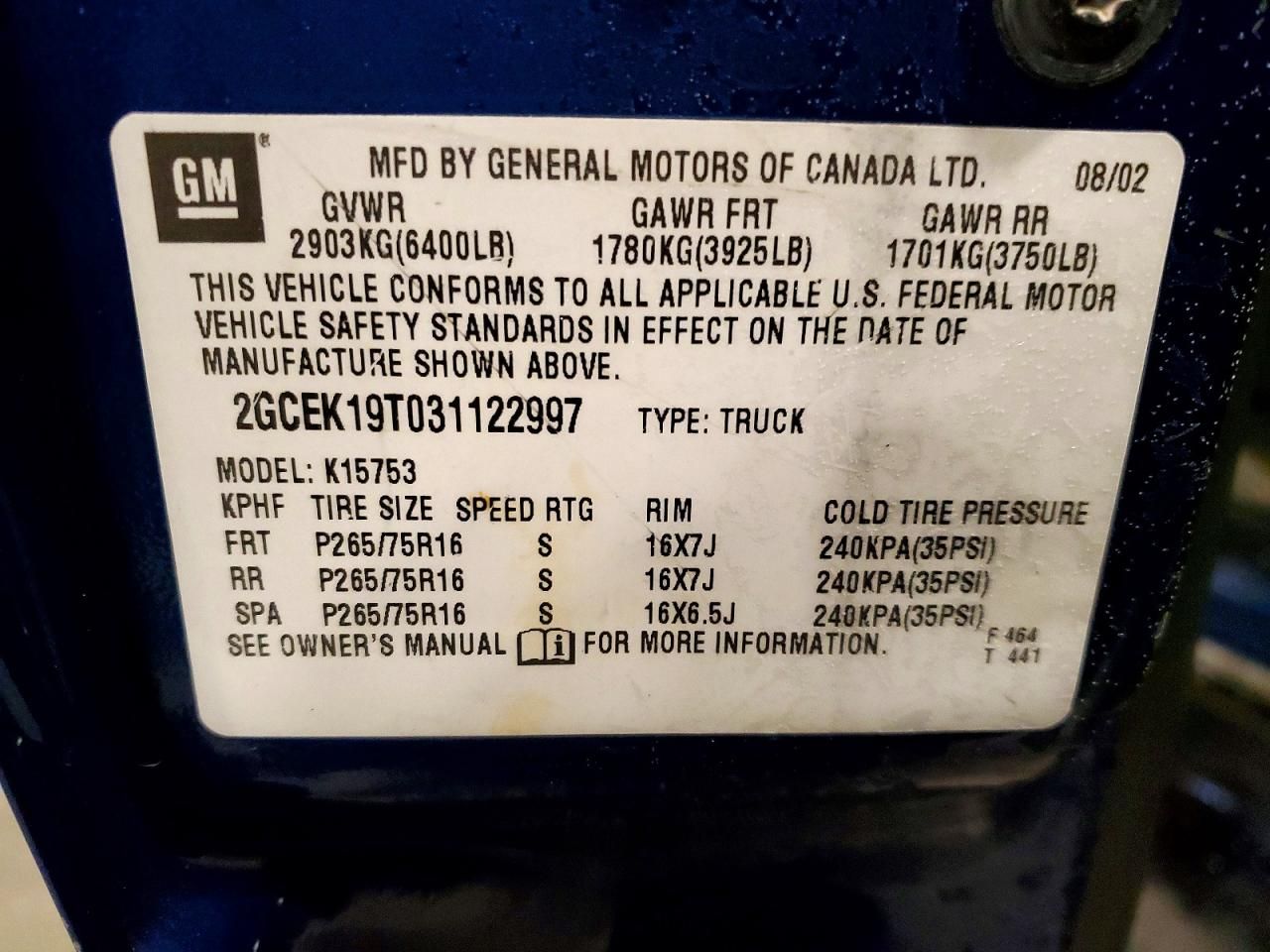 2003 Chevrolet Silverado K1500