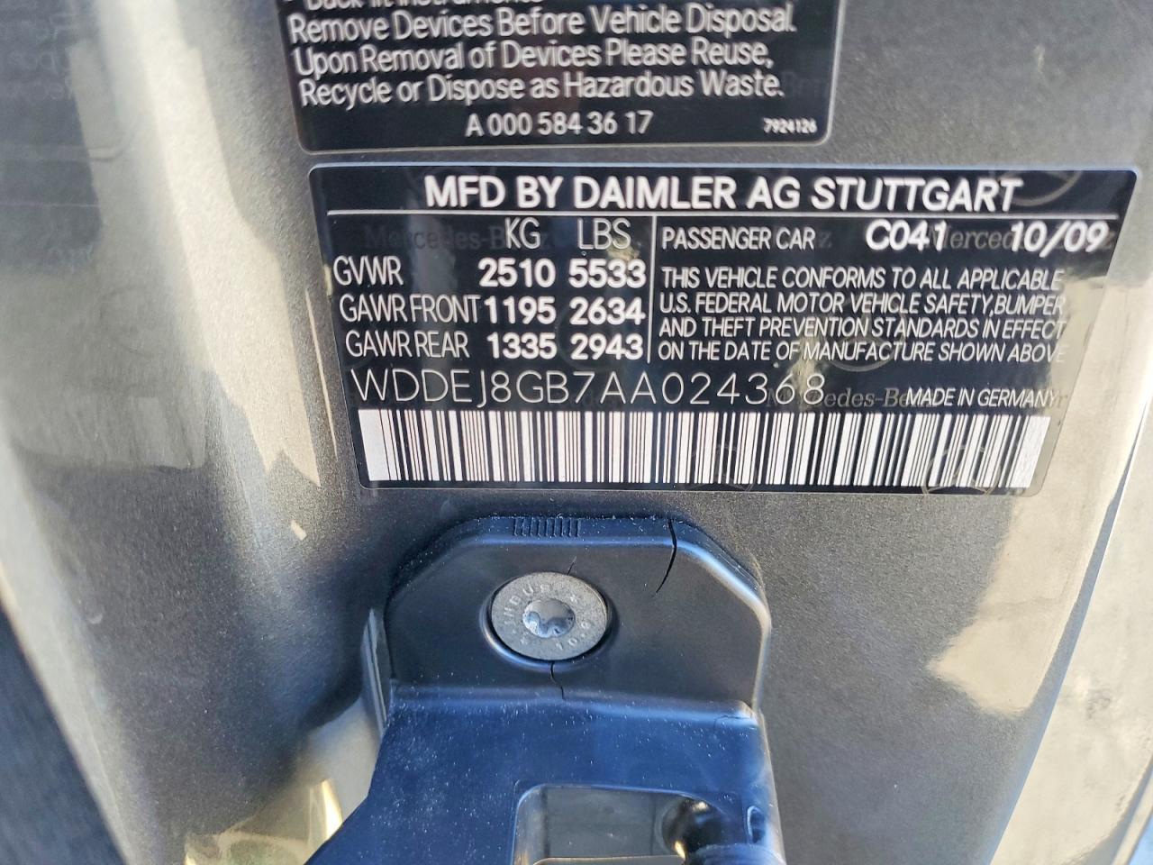 2010 Mercedes-Benz Cl 550 4matic