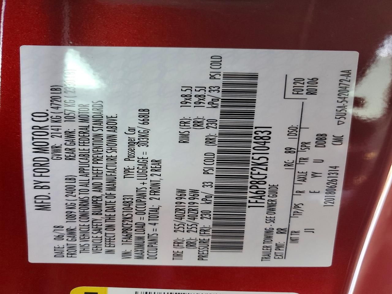 2019 Ford Mustang gt