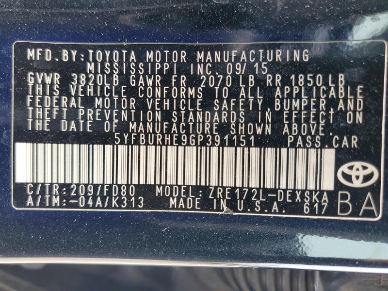 2016 Toyota Corolla l