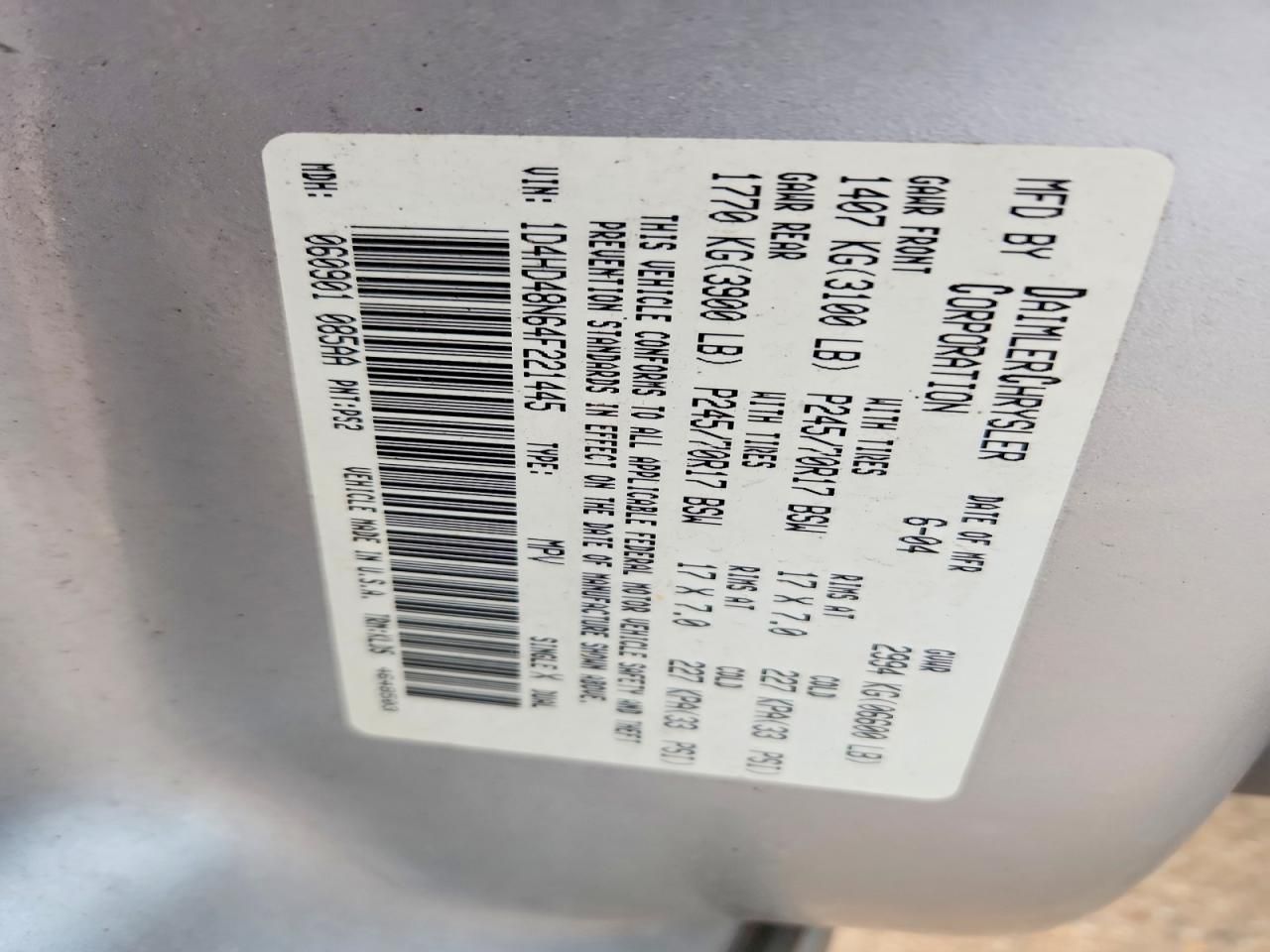 2004 Dodge Durango slt