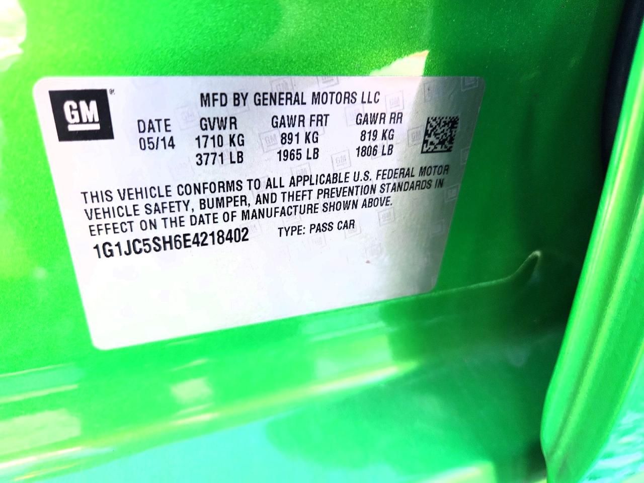 2014 Chevrolet Sonic lt