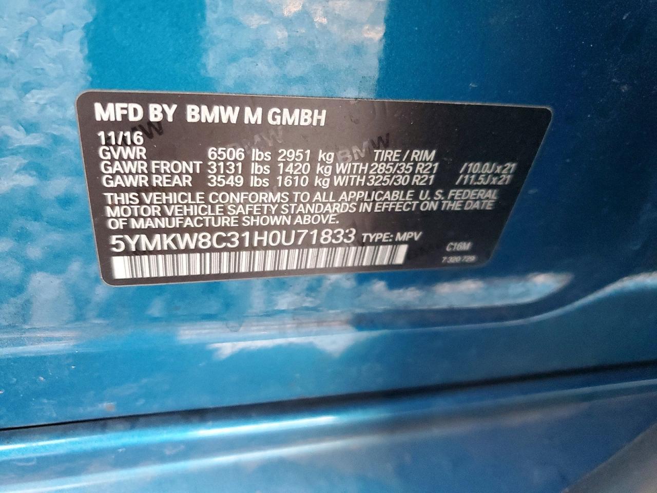 2017 BMW X6 m