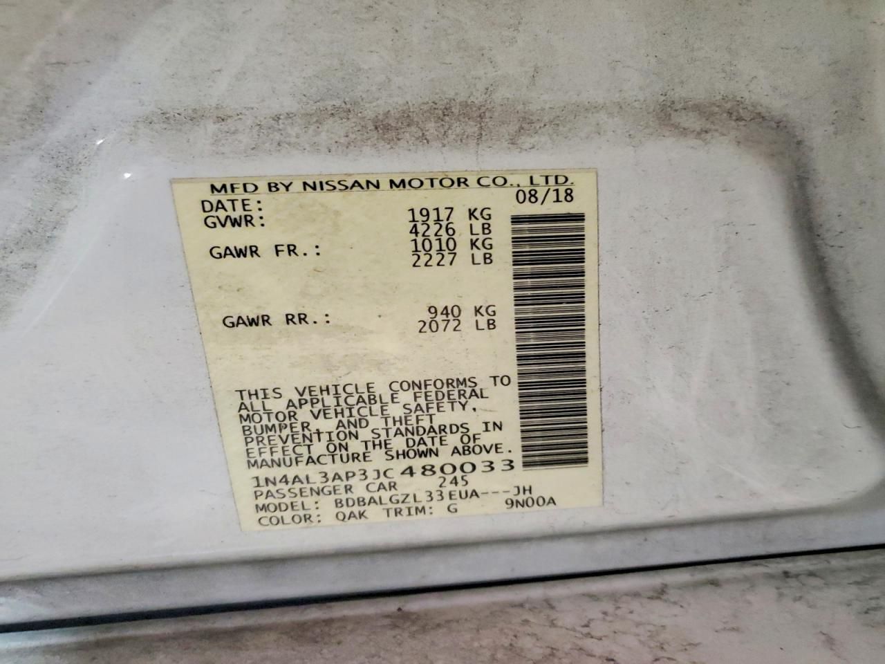 2018 Nissan Altima 2.5