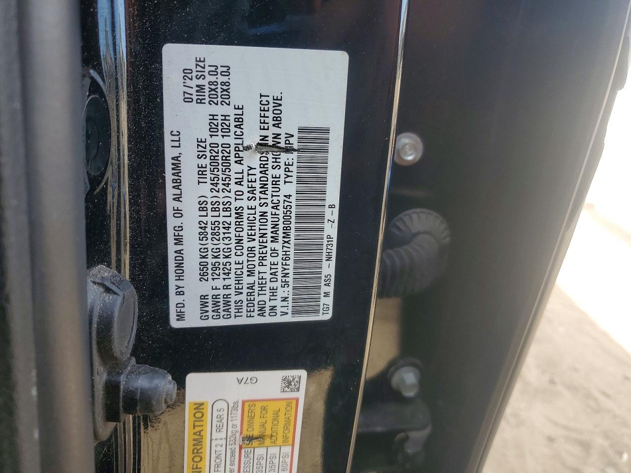 2021 Honda Pilot Black